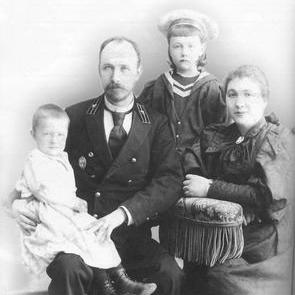 Józef Gosławski wraz z rodziną