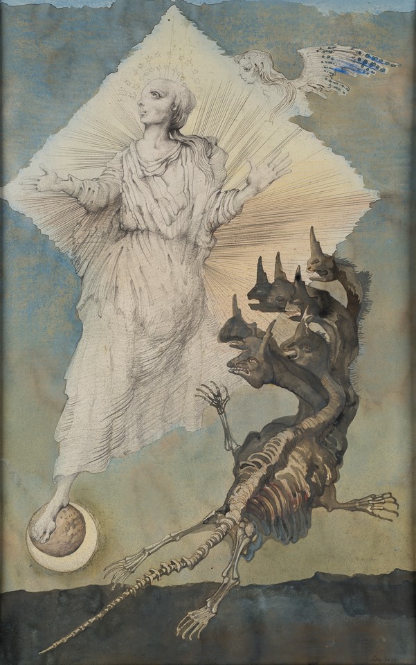 Jan Lebenstein, jedna z ilustracji (35) do Apokalipsy w tłumaczeniu Czesława Miłosza, Zbiory Muzeum Archidiecezji Warszawskiej, Warszawa, foto. za zgodą MAW