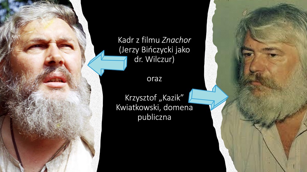 Kadr z filmu „Znachor” (Jerzy Bińczycki jako dr Wilczur) oraz Krzysztof Kwiatkowski, fot. domena publiczna