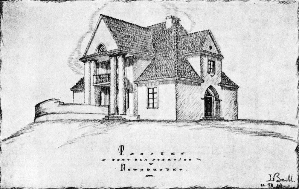 Projekt domu wojewody, ok. 1925; źródło: "Budowa domów dla urzędników państwowych w województwach wschodnich", Warszawa 1925