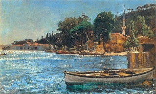 Jan Matejko, Widok Bebeku koło Konstantynopola, 1872, olej