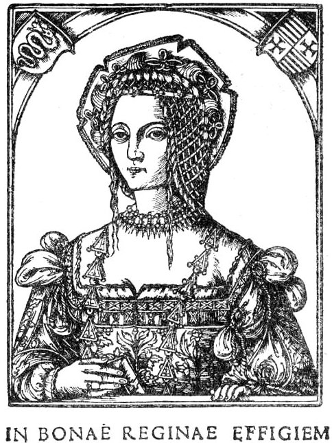 Fot. Królowa Bona – drzeworyt z dzieła Decjusza De vetustatibus Polonorum, 1521, domena publiczna