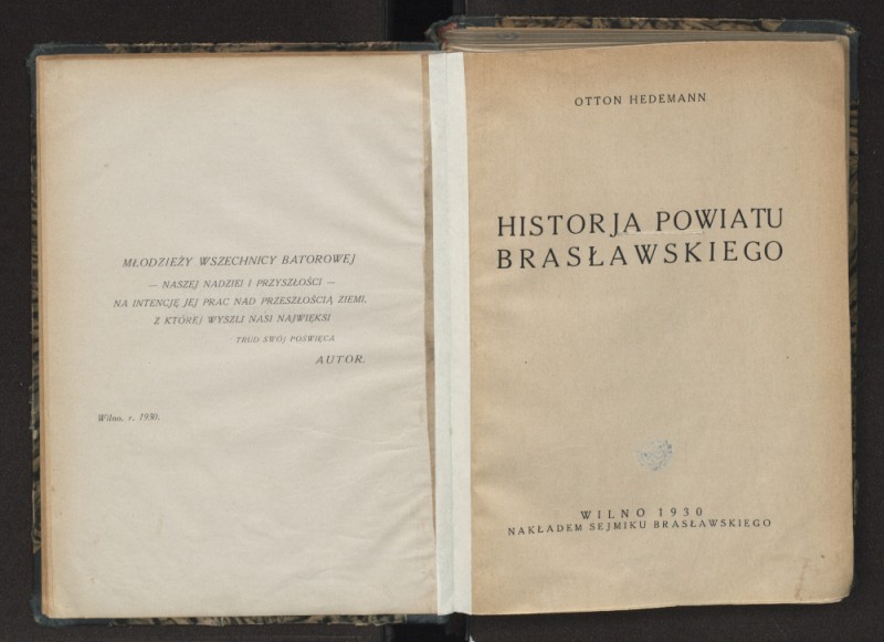Otton Hedemann i jego książki o historii Wileńszczyzny, Instytut POLONIKA