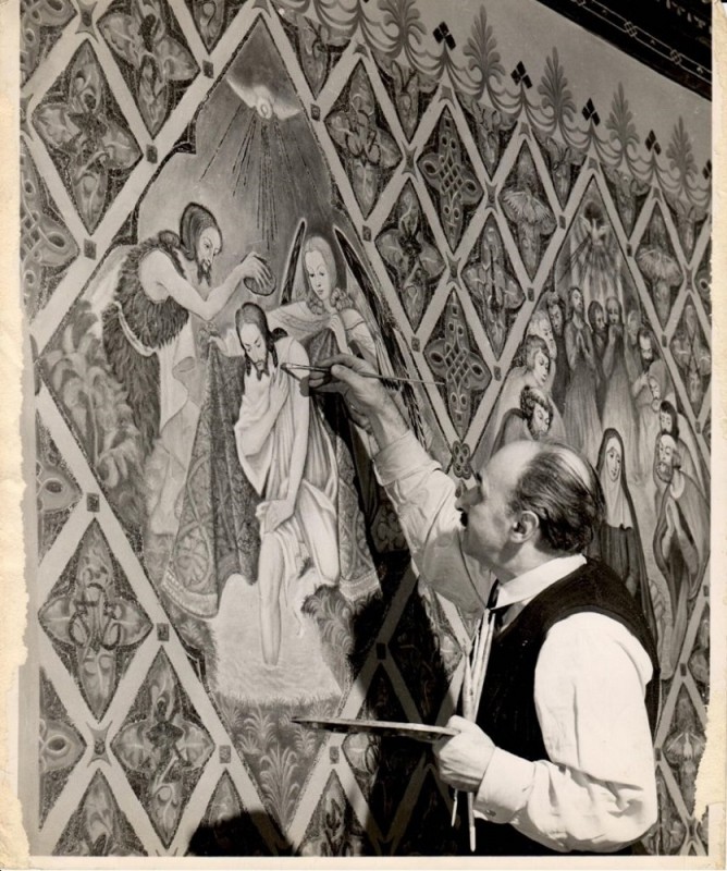 Stefan Antoni Kątski (Kontski) (1898‒1978) przy pracy, zb. z kolekcji prywatnej w Montrealu- Instytut POLONIKA
