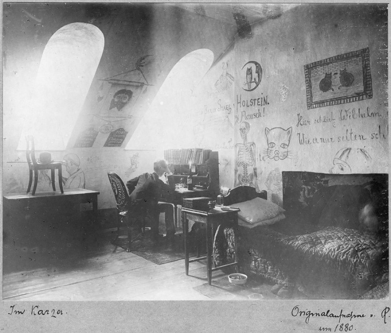 Fotografia z 1880 r przedstawiająca uniwersytecki karcer, fot. Uniwersytet w Tartu- Instytut Polonika