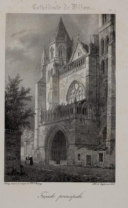 Widok na katedrę w Dijon, 1829 - Instytut POLONIKA