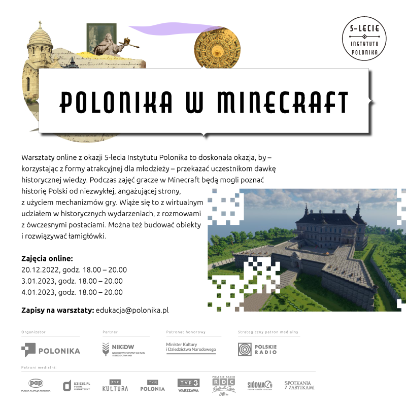 Zaproszenie na warsztaty: Polonika w Minecraft