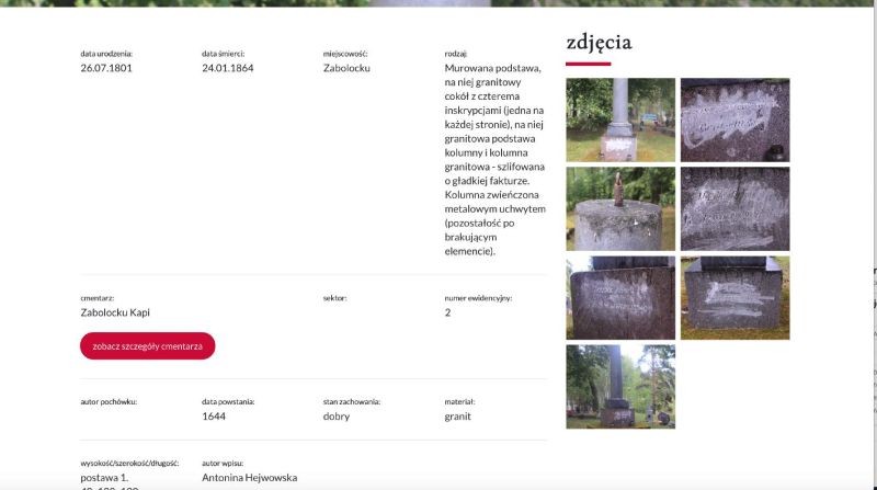 Inwentaryzacja polskich nagrobków na cmentarzach położonych na terenie dawnych Inflant - Kontynuacja