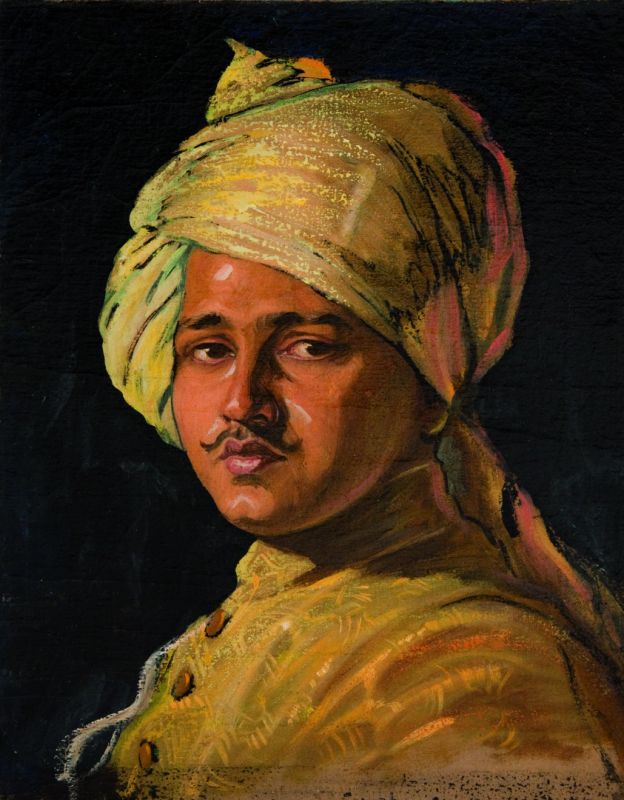 Portret maharadży na czarnym tle 