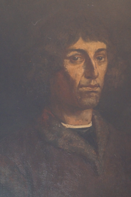 Ciemny stary portret Mikołaja Kopernika 