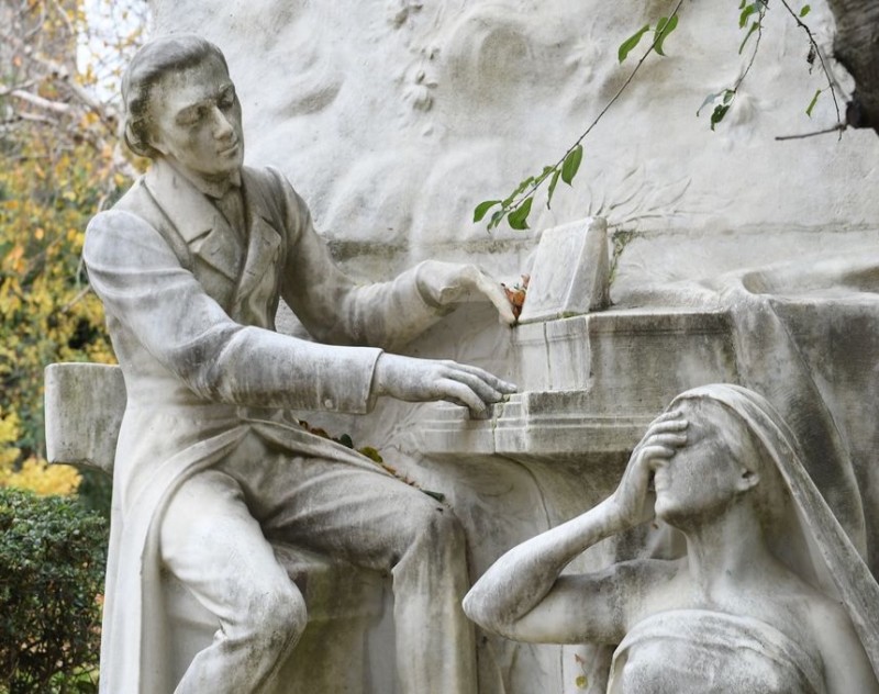 Otwórz galerię (7 fotografii) Pomnik Fryderyka Chopina w Parku Monceau w Paryżu